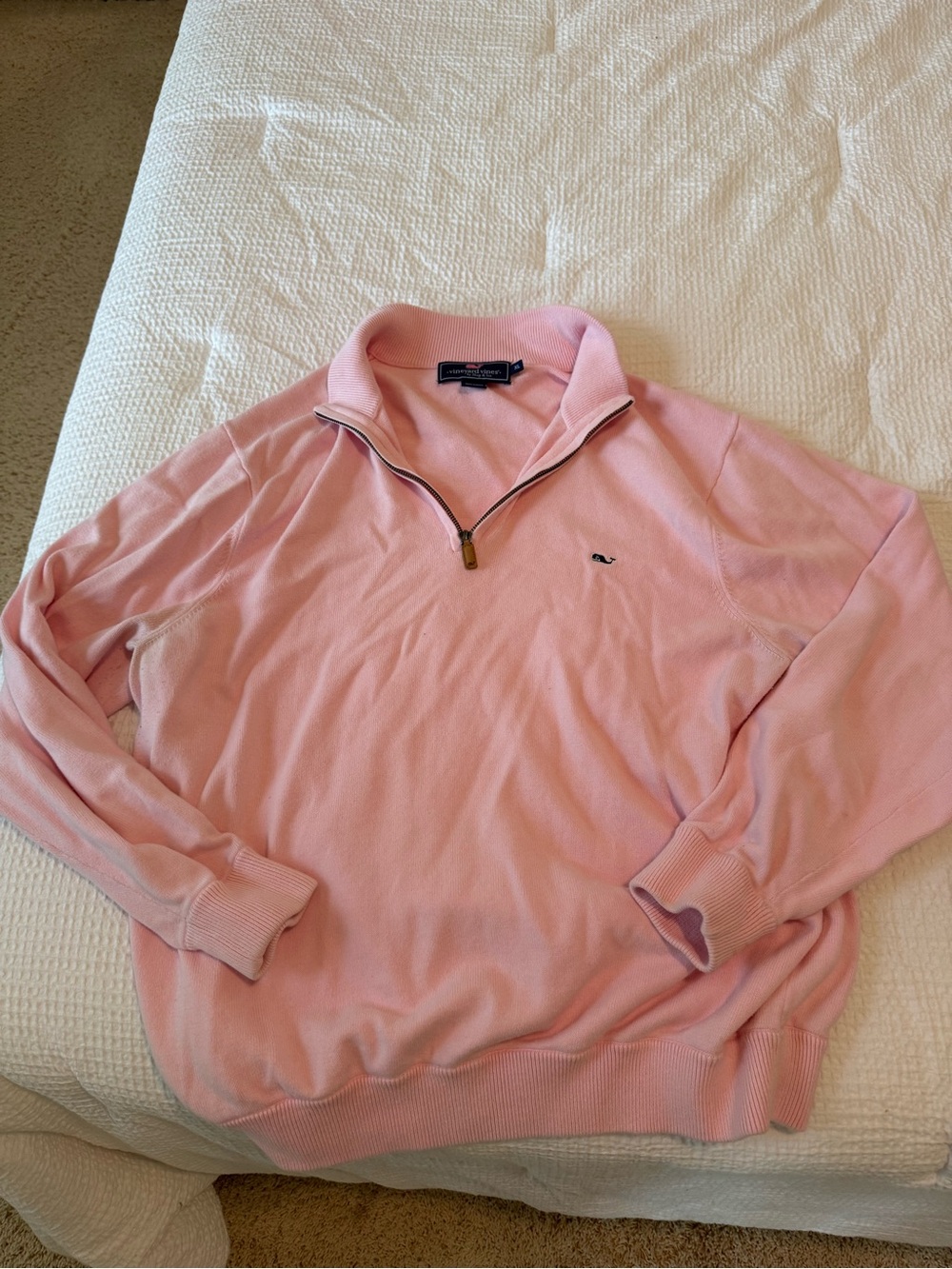 Men's vineyard vines Pink Quarter-Zip Sweater XL